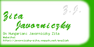 zita javorniczky business card